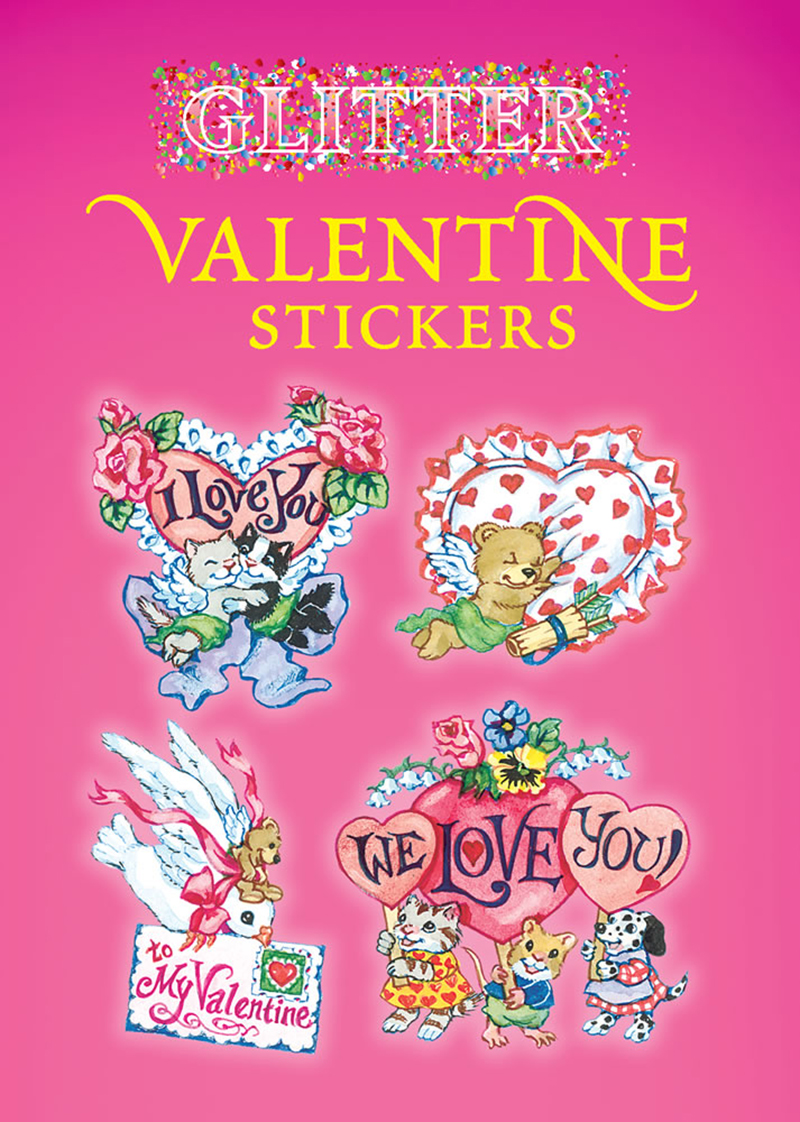 Glitter Valentine Stickers