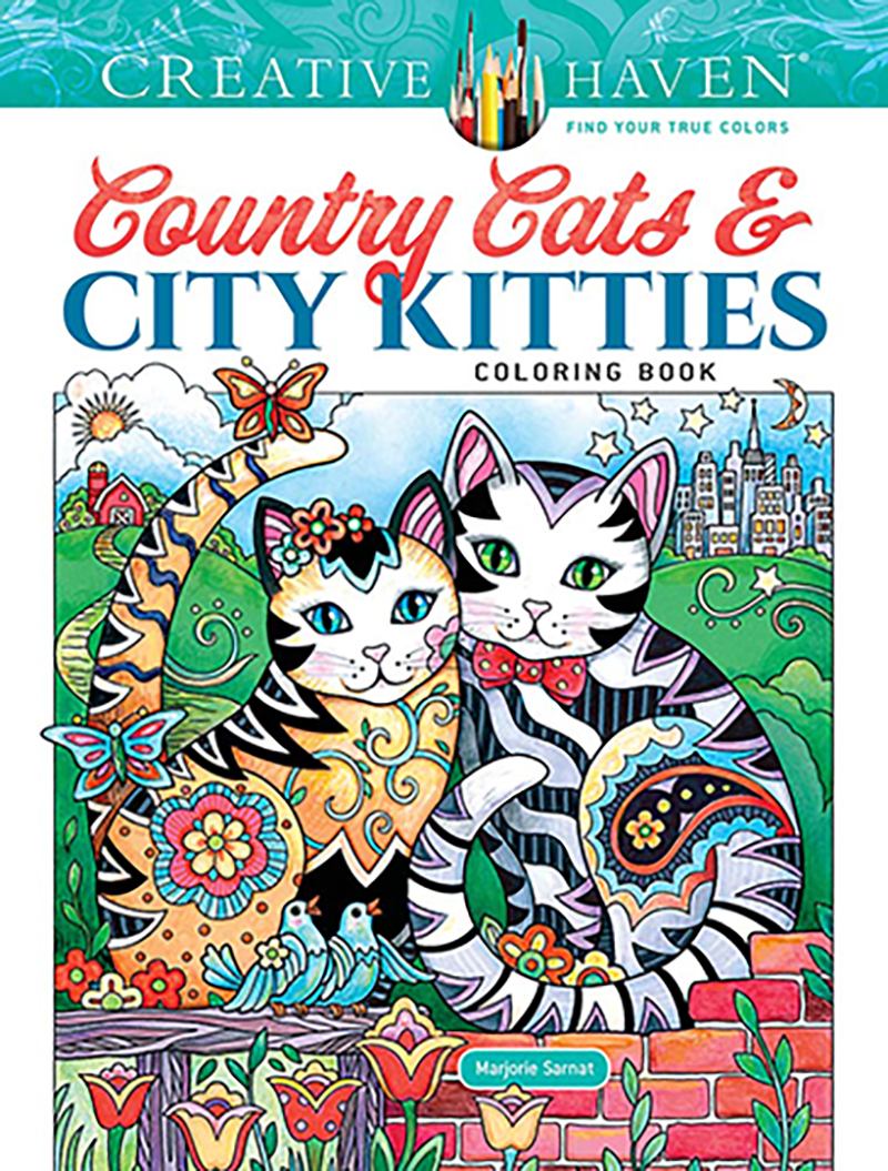 Creative Haven Country Cats & City Kitties Coloring Book