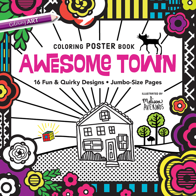 Awesome Town Coloring Poster Book