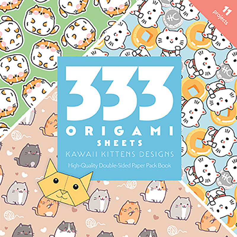333 Origami Sheets Kawaii Kittens Designs